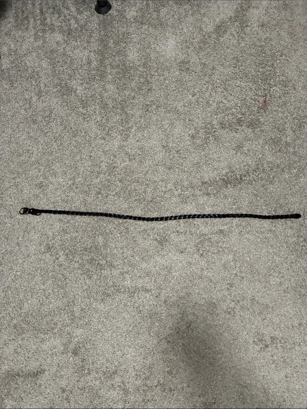Y2K Old Navy Braided Black Leather Skinny Belt with Gold Buckle